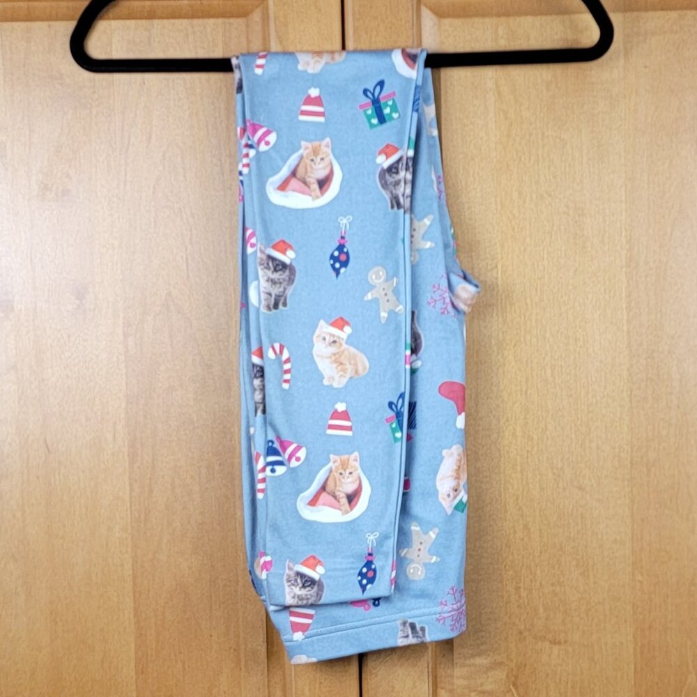 Women's Fleece Lined Leggings Christmas Cats - M/L - Picture 5 of 7